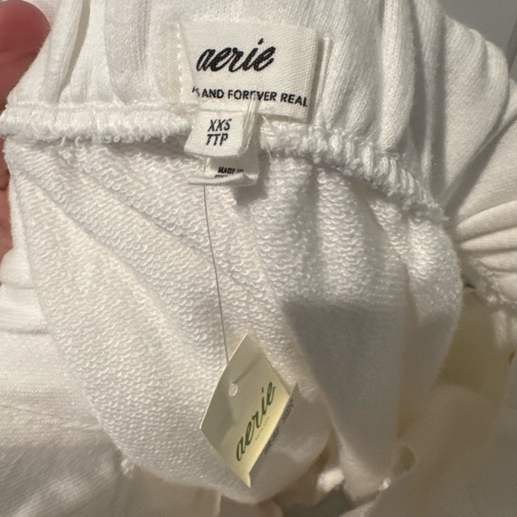 NWT Aerie New Heights Trouser Fleece Short White Loungewear Causal Size XXSmall - Picture 6 of 7
